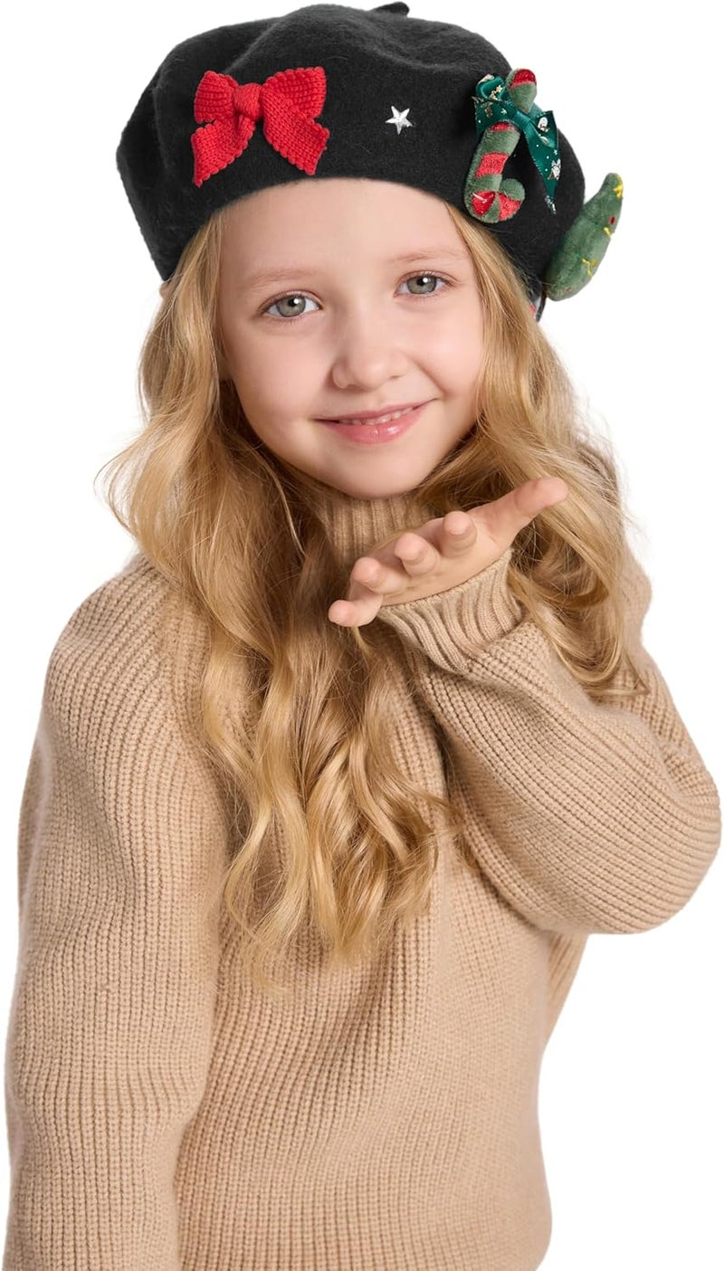 ZLYC Wool Kids Beret Hat Girls Solid Color Artist French Beret Cap - Image 4
